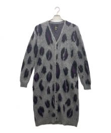 Needles（ニードルズ）の古着「Mohair Long Cardigan - Leopard(モヘアロングカーディガン-レオパード）」｜グレー×パープル