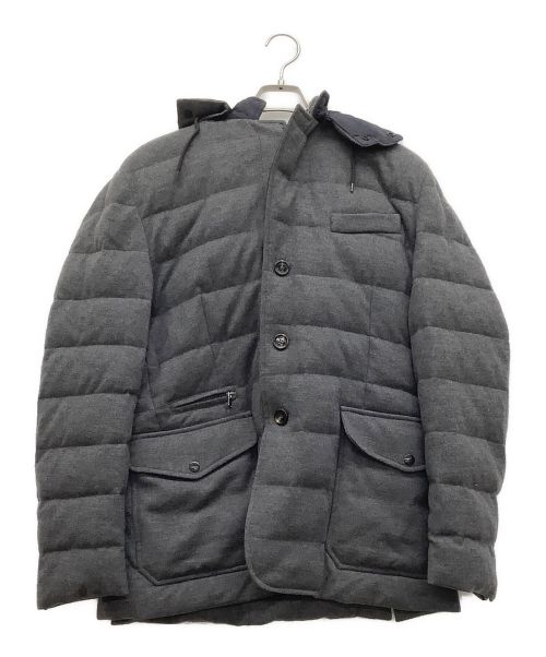 MONCLER（モンクレール）MONCLER (モンクレール) ツイードダウンジャケット グレー サイズ:Lの古着・服飾アイテム