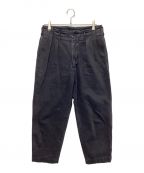 UNFILアンフィル）の古着「14oz organic cotton denim 2tuck trousers（14オンスオーガニックコットンデニムツータックトラウザース）」｜ブラック