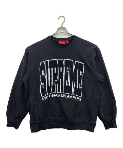 SUPREME（シュプリーム）Supreme (シュプリーム) Cities Arc Crewneck ブラック×ホワイト サイズ:XLの古着・服飾アイテム