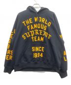 SUPREMEシュプリーム）の古着「Team Flocked Hooded Sweatshirt」｜ブラック×イエロー