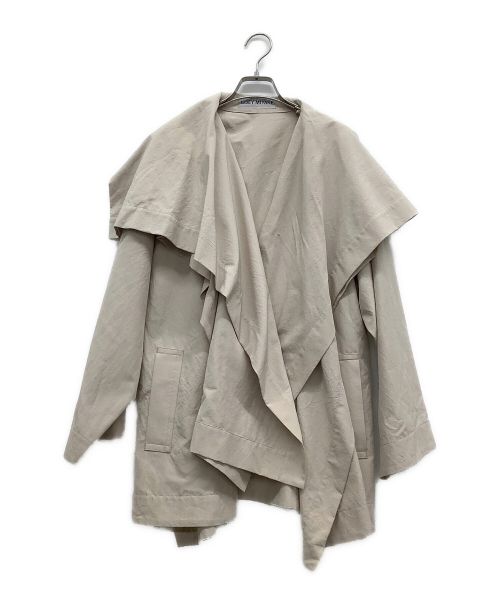 ISSEY MIYAKE（イッセイミヤケ）ISSEY MIYAKE (イッセイミヤケ) 90s シルクウール変形ポンチョコート ベージュ サイズ:1の古着・服飾アイテム