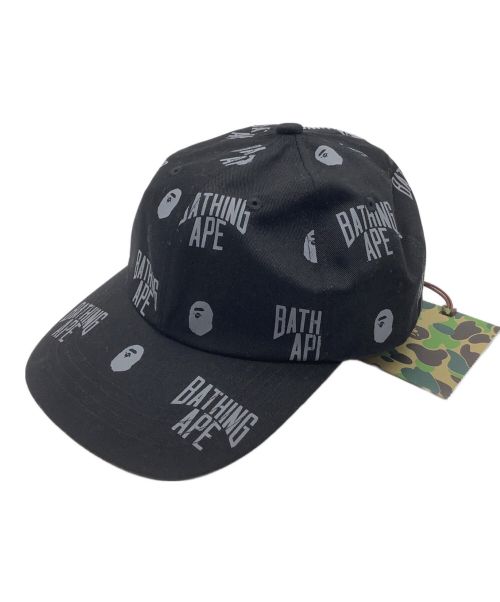 A BATHING APE（アベイシングエイプ）A BATHING APE (アベイシングエイプ) モノグラムパネルキャップ ブラックの古着・服飾アイテム