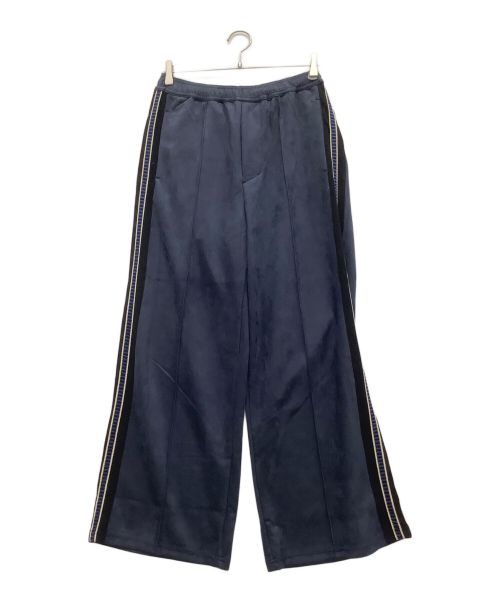 SASQUATCHfabrix.（サスクワッチファブリックス）SASQUATCHfabrix. (サスクワッチファブリックス) FAUX SUEDE FLARE SILHOUETTE TRACK PANTS ネイビー サイズ:Mの古着・服飾アイテム