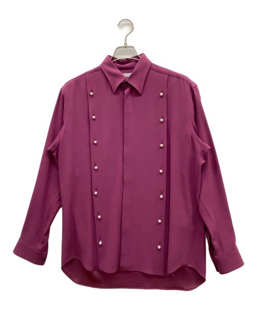 JOHN LAWRENCE SULLIVAN（ジョン ローレンス サリバン）JOHN LAWRENCE SULLIVAN (ジョン ローレンス サリバン) FRONT SIDE BUTTONED SHIRT パープル サイズ:44の古着・服飾アイテム