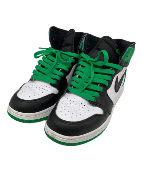 NIKE（ナイキ）NIKE (ナイキ) AIR Jordan Kids 1 RETRO レトロ HIGH OG グリーン×ブラック サイズ:24.5の古着・服飾アイテム