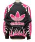 adidas (アディダス) JEREMY SCOTT (ジェレミースコット) フレイムパターントラックジャケット ブラック×ピンク サイズ:Medium：13000円