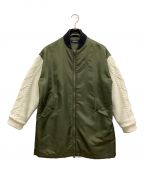 FRED PERRYフレッドペリー）の古着「Knitted Sleeve Bomber Jacket」｜アイボリー×カーキ