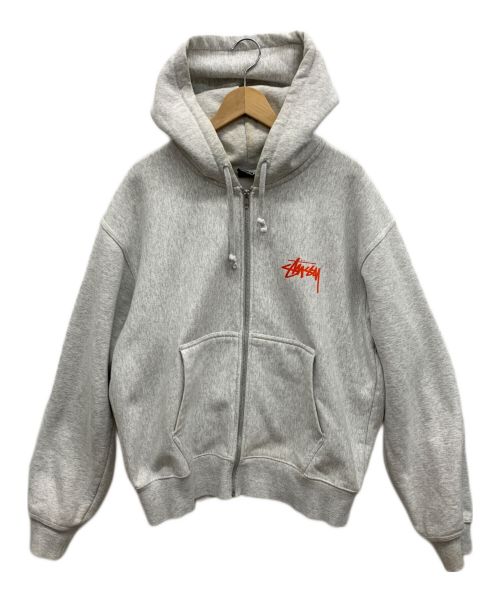 stussy（ステューシー）stussy (ステューシー) SKATE TOUGH ZIP HOODIE ホワイト サイズ:Lの古着・服飾アイテム