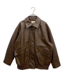 THROW by SLY（スロウバイスライ）の古着「F／LEATHER SWING TOP ブルゾン」｜ブラウン