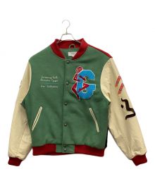 Grimey（グライミー）の古着「SINGGANG JUNCTION WOOL BASEBALL JACKET」｜ベージュ×グリーン