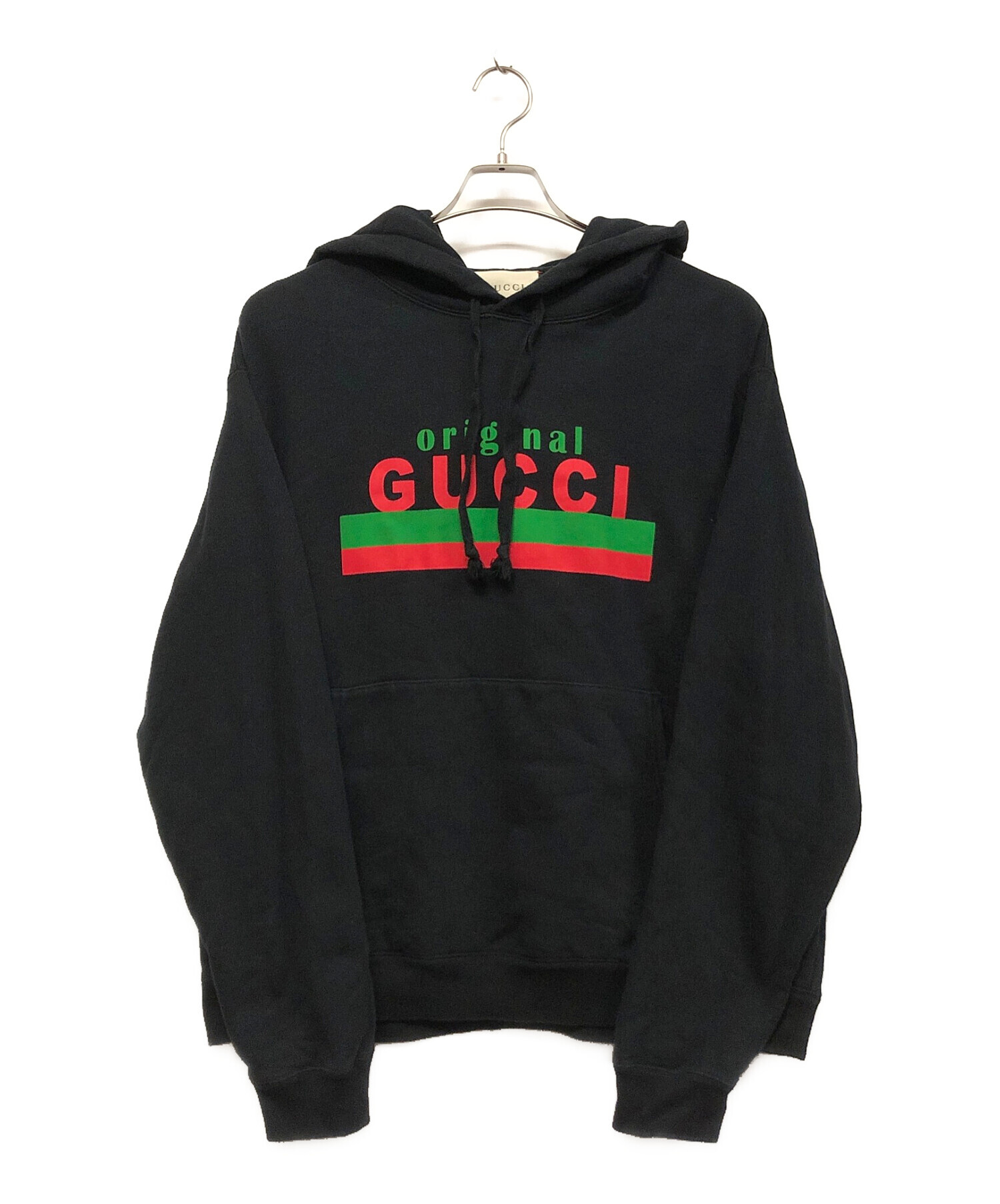 GUCCI (グッチ) original GUCCI' プリント スウェットシャツ ブラック サイズ:XL