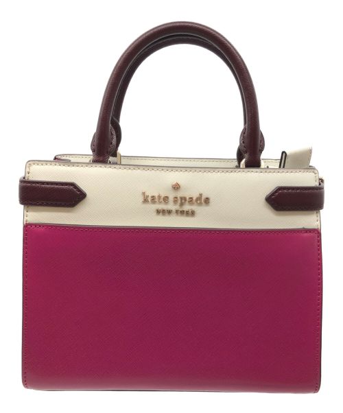 Kate Spade（ケイトスペード）Kate Spade (ケイトスペード) 2WAYバッグ ピンク×ホワイトの古着・服飾アイテム