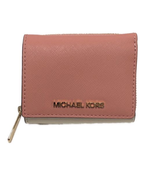 MICHAEL KORS（マイケルコース）MICHAEL KORS (マイケルコース) 3つ折り財布 ピンクの古着・服飾アイテム