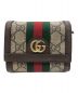 GUCCI（グッチ）の古着「3つ折り財布」｜ベージュ×グリーン