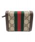 GUCCI (グッチ) 3つ折り財布 ベージュ×グリーン：29800円