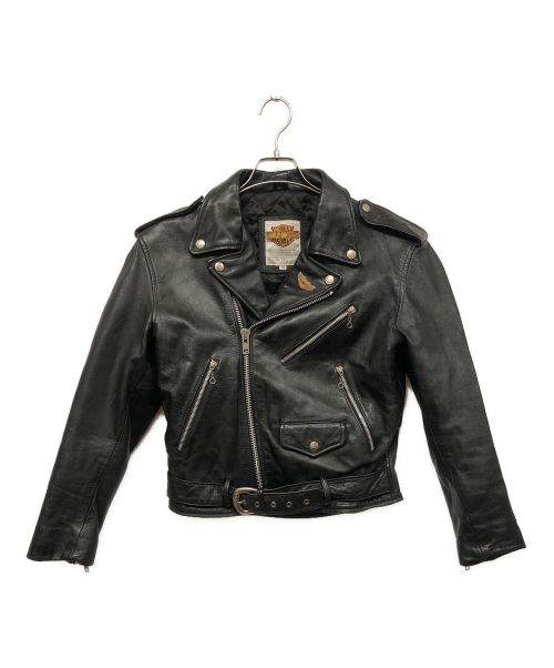 HARLEY-DAVIDSON（ハーレーダビッドソン）HARLEY-DAVIDSON (ハーレーダビッドソン) レザージャケット ブラック サイズ:SIZE 38の古着・服飾アイテム