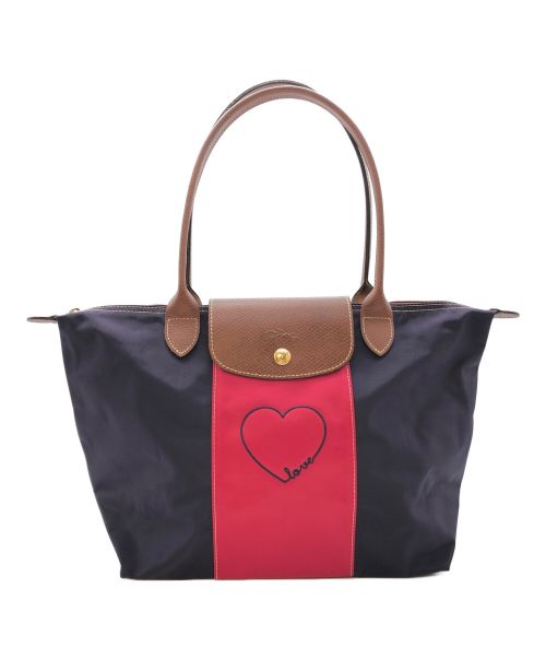 LONGCHAMP（ロンシャン）LONGCHAMP (ロンシャン) トートバッグ ネイビー×レッドの古着・服飾アイテム