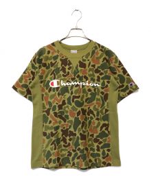 Champion（チャンピオン）の古着「プリントTシャツ」｜カーキ×ブラウン