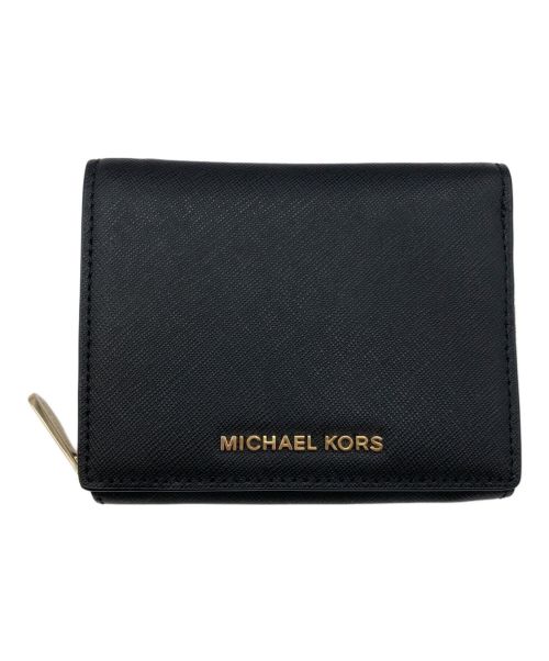 MICHAEL KORS（マイケルコース）MICHAEL KORS (マイケルコース) 2つ折り財布 ブラックの古着・服飾アイテム