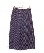 UNITED ARROWS TOKYOユナイテッドアローズトウキョウ）の古着「ジオメトリックプリントタイトスカート」｜ブルー×ブラウン