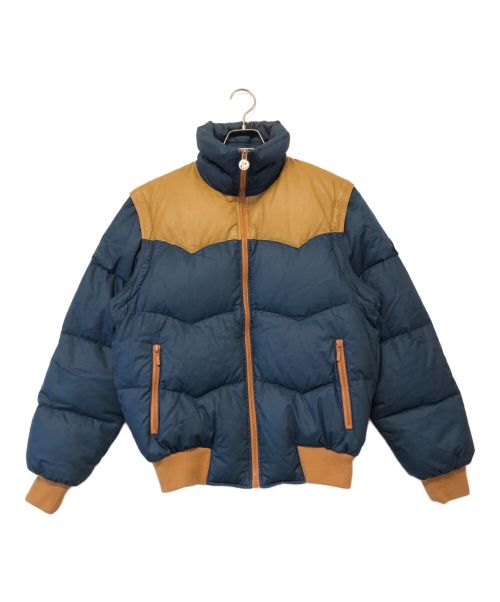 MONCLER（モンクレール）MONCLER (モンクレール) ダウンジャケット ブラウン×ネイビー サイズ:SIZE Mの古着・服飾アイテム