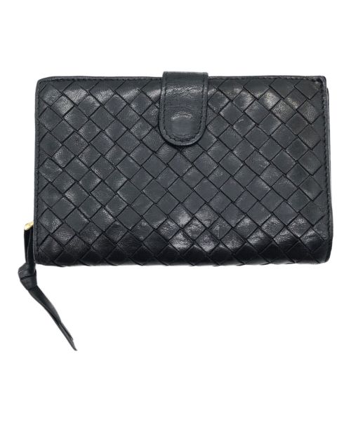 BOTTEGA VENETA（ボッテガベネタ）BOTTEGA VENETA (ボッテガベネタ) 2つ折り財布 ブラックの古着・服飾アイテム