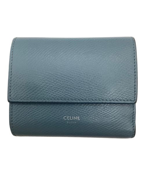 CELINE（セリーヌ）CELINE (セリーヌ) スモール トリフォールド ウォレット スカイブルーの古着・服飾アイテム