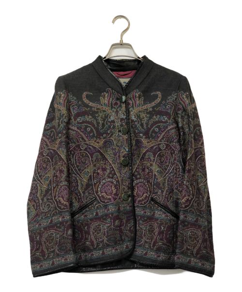 ETRO（エトロ）ETRO (エトロ) ノーカラージャケット グレー サイズ:SIZE Lの古着・服飾アイテム