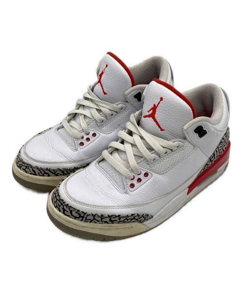 NIKE（ナイキ）NIKE (ナイキ) AIR JORDAN 3 RETRO ホワイト×レッド サイズ:26の古着・服飾アイテム