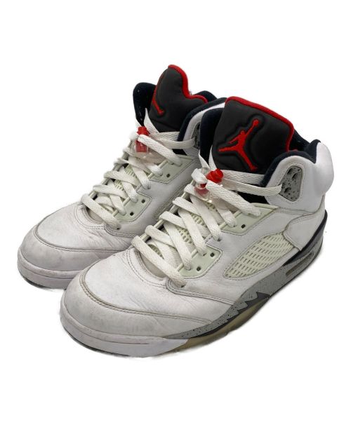 NIKE（ナイキ）NIKE (ナイキ) AIR JORDAN 5 RETRO ホワイト×レッド サイズ:26.5の古着・服飾アイテム