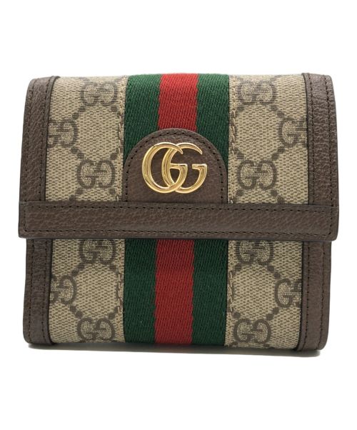 GUCCI（グッチ）GUCCI (グッチ) 2つ折り財布 ブラウンの古着・服飾アイテム