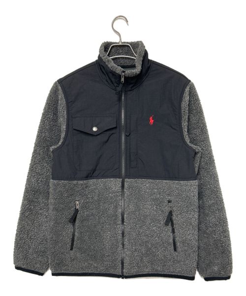 POLO RALPH LAUREN（ポロ・ラルフローレン）POLO RALPH LAUREN (ポロ・ラルフローレン) ハイブリットフリースジャケット ブラック×グレー サイズ:SIZE XSの古着・服飾アイテム