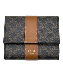 CELINE（セリーヌ）の古着「3つ折り財布」｜ブラック×ブラウン