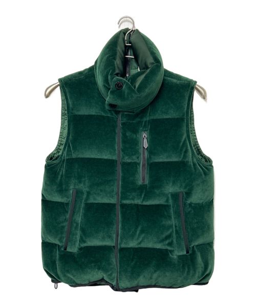 BURBERRY（バーバリー）BURBERRY (バーバリー) Satin Trim Chenille Puffer Gilet グリーン サイズ:SIZE Mの古着・服飾アイテム