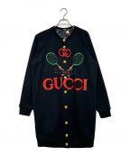 GUCCIグッチ）の古着「リバーシブルロングカーディガン」｜ブラック