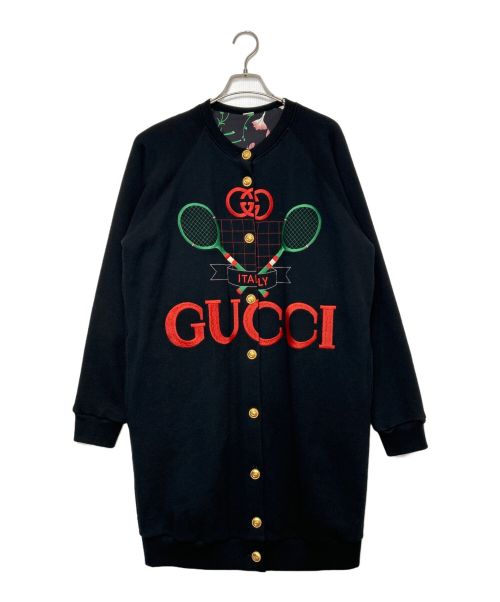 GUCCI（グッチ）GUCCI (グッチ) リバーシブルロングカーディガン ブラック サイズ:SIZE XSの古着・服飾アイテム