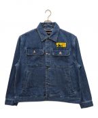 TOY MACHINEトイマシーン）の古着「VACCINE LOOSE FIT DENIM JACKET (バクシン ルース フィット デニムジャケット)」｜ブルー