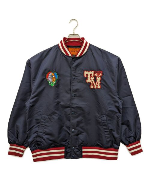 TOY MACHINE（トイマシーン）TOY MACHINE (トイマシーン) TM & EYE STADIUM JACKET (ティーエム アンド アイ スタジアムジャケット) ネイビー サイズ:Lの古着・服飾アイテム