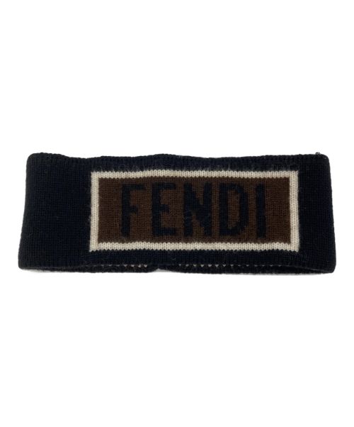 FENDI（フェンディ）FENDI (フェンディ) ウールニットヘアバンド ブラックの古着・服飾アイテム