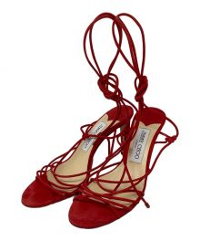 JIMMY CHOO（ジミーチュウ）の古着「TAO 85 ストラップヒールサンダル」｜レッド