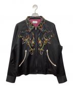 A PUZZLING HOMEアパズリングホーム）の古着「RAINBOW EMBROIDERY WESTERN JACKET」｜ブラック