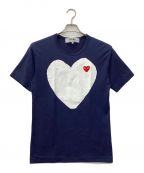 PLAY COMME des GARCONSプレイ コムデギャルソン）の古着「プリントTシャツ」｜ネイビー×ホワイト