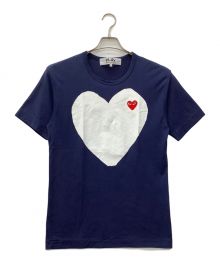 PLAY COMME des GARCONS（プレイ コムデギャルソン）の古着「プリントTシャツ」｜ネイビー×ホワイト