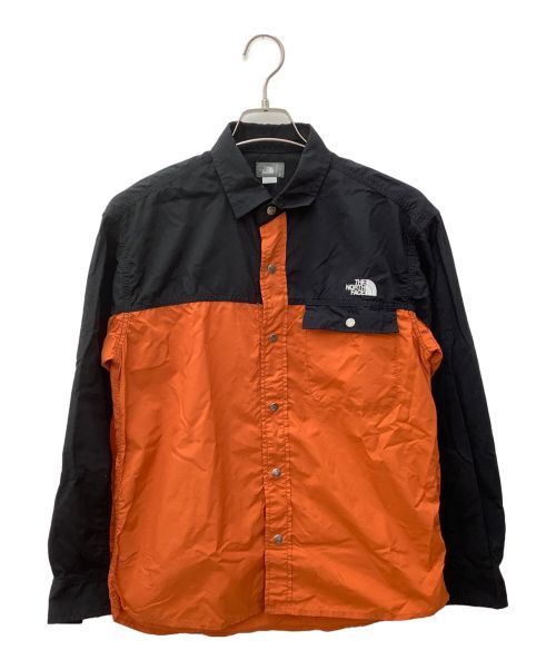 THE NORTH FACE（ザ ノース フェイス）THE NORTH FACE (ザ ノース フェイス) ロングスリーブヌプシシャツ ブラック×オレンジ サイズ:Sの古着・服飾アイテム