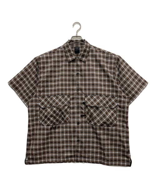 DAIWA PIER39（ダイワ ピア39）DAIWA PIER39 (ダイワ ピア39) Tech Regular Collar Shirts ブラウン×ホワイト サイズ:SIZE Lの古着・服飾アイテム