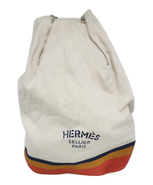 HERMES（エルメス）HERMES (エルメス) キャバリエワンショルダーバッグ ベージュ×オレンジの古着・服飾アイテム