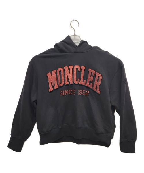 MONCLER（モンクレール）MONCLER (モンクレール) ロゴプルオーバーパーカー ブラック サイズ:Sの古着・服飾アイテム