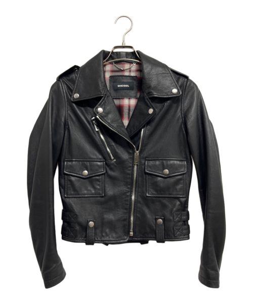 DIESEL（ディーゼル）DIESEL (ディーゼル) レザーライダースジャケット ブラック サイズ:SIZE XSの古着・服飾アイテム