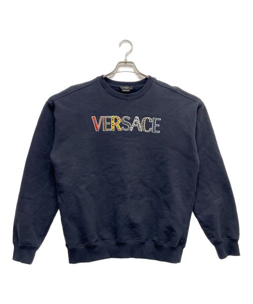 VERSACE（ヴェルサーチ）VERSACE (ヴェルサーチ) クルーネックスウェット ネイビー サイズ:SIZE Sの古着・服飾アイテム